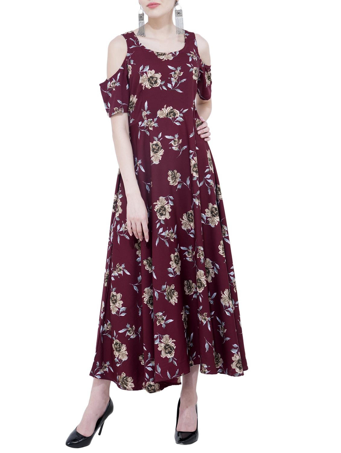 cold shoulder floral maxi dress - 15778868 - Zoom Image - 1