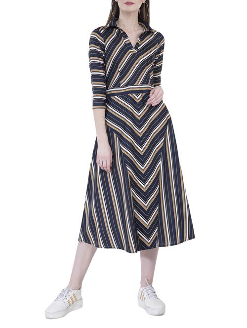 striped a-line dress - 15778871 - Standard Image - 1