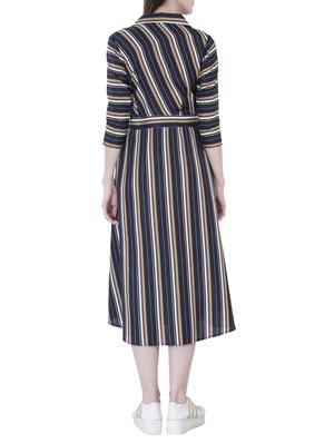 striped a-line dress - 15778871 - Standard Image - 3