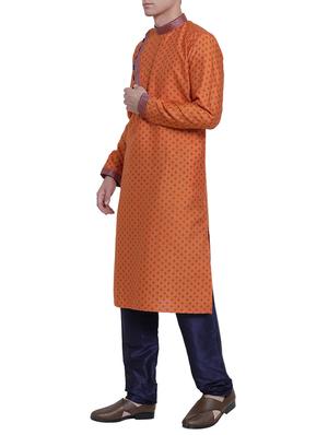 orange cotton kurta pyjama set - 15780479 - Standard Image - 2
