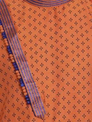 orange cotton kurta pyjama set - 15780479 - Standard Image - 4