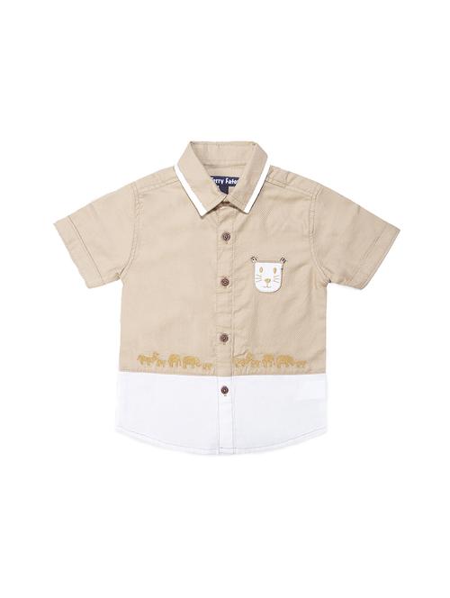 beige cotton shirt - 15780518 - Standard Image - 1
