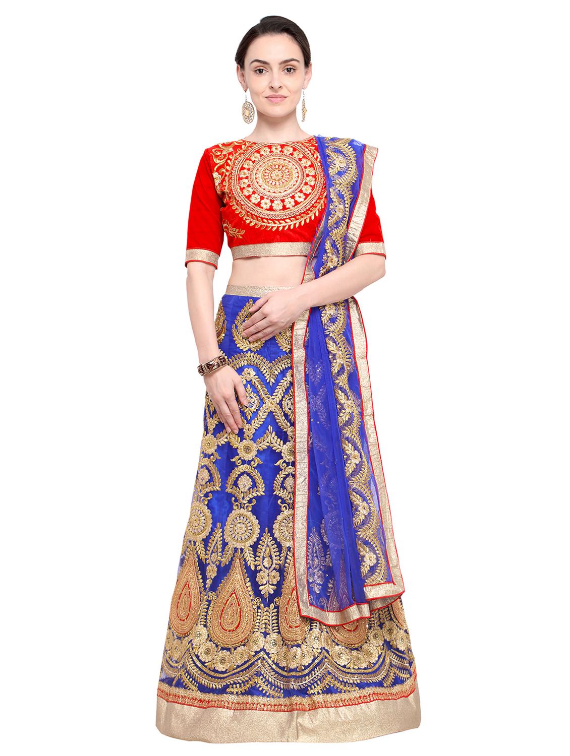embroidered a-line lehenga - 15780991 - Zoom Image - 1