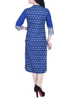 straight printed kurta - 15781044 - Standard Image - 3