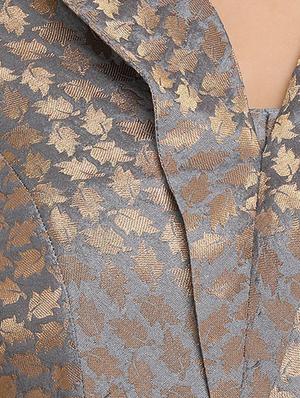 zari self-design bell sleeved blouse - 15782211 - Standard Image - 5