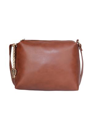 tan leatherette (pu) regular sling bag - 15783931 - Standard Image - 2