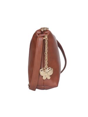 tan leatherette (pu) regular sling bag - 15783931 - Standard Image - 4