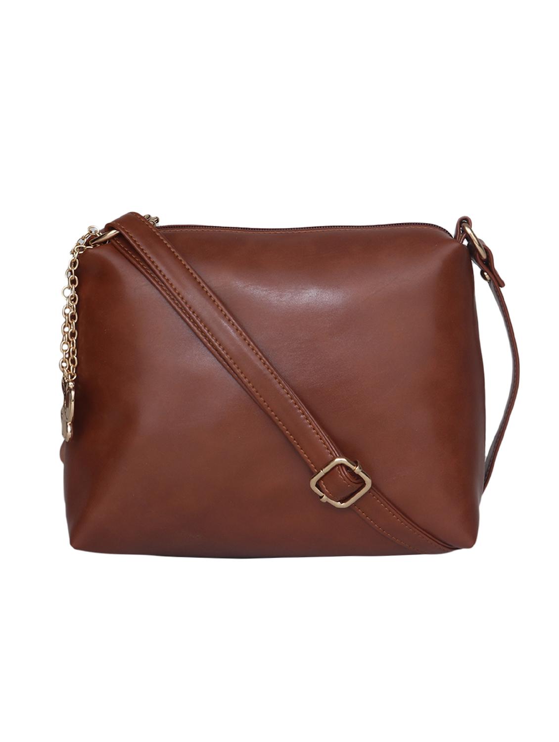 tan leatherette (pu) regular sling bag - 15783931 - Zoom Image - 1