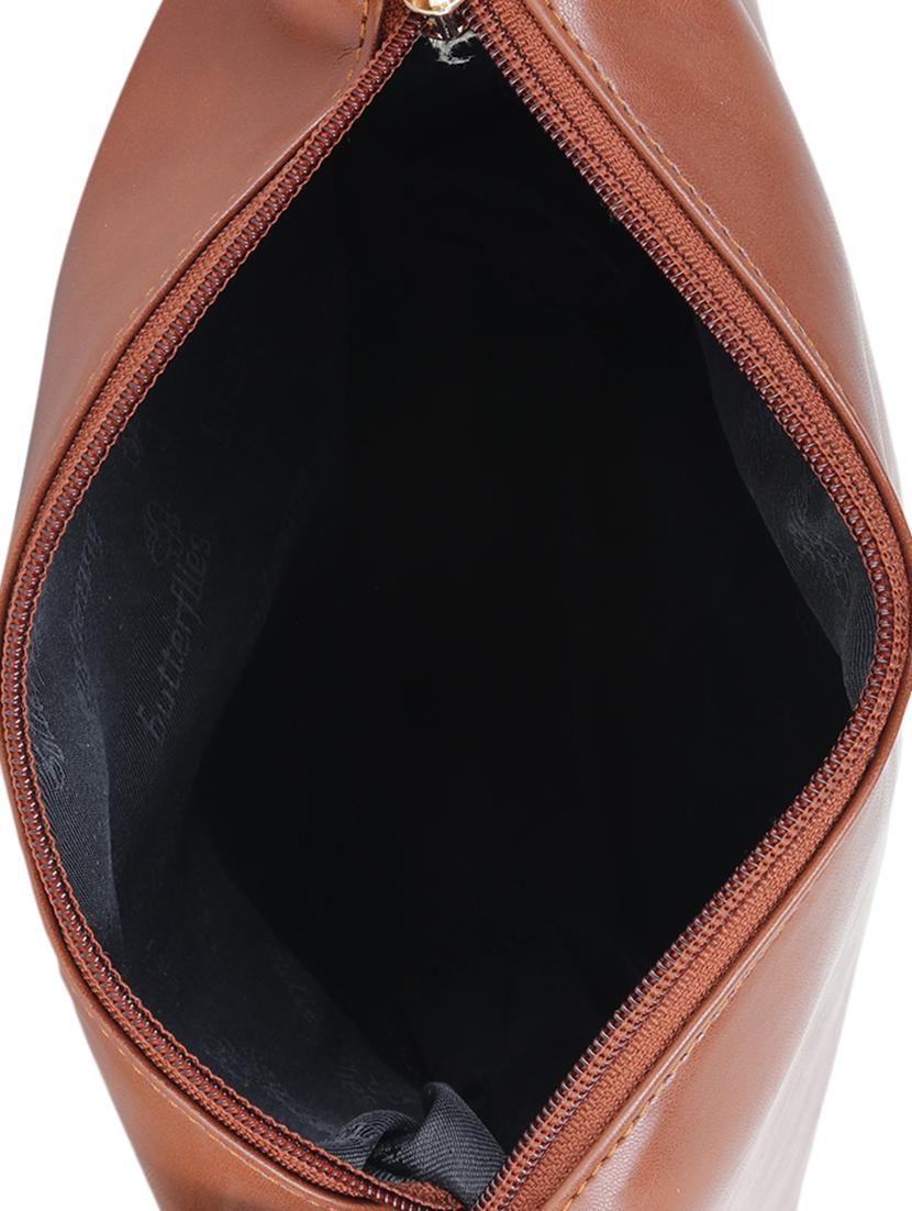 tan leatherette (pu) regular sling bag - 15783931 - Zoom Image - 3