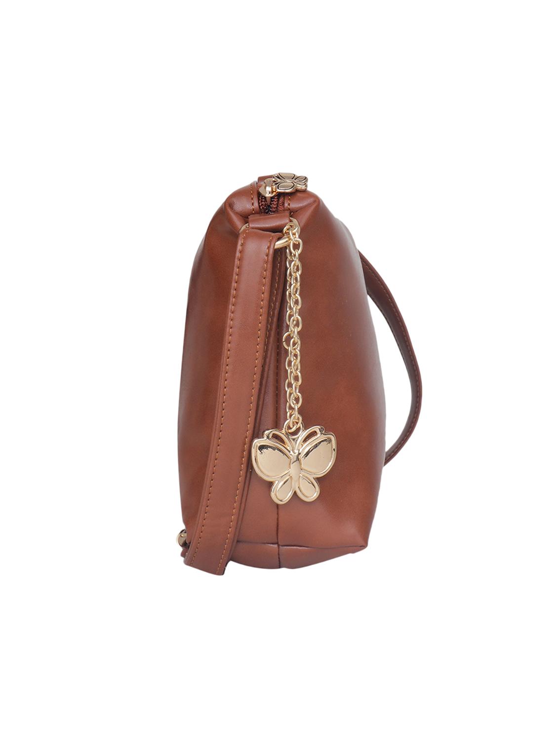 tan leatherette (pu) regular sling bag - 15783931 - Zoom Image - 4