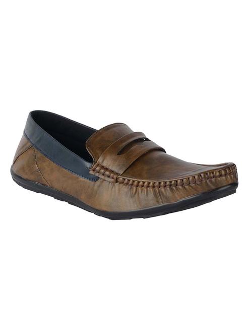 green pu handicraft loafers - 15784135 - Standard Image - 1