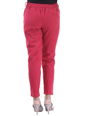 deep pink gathered back trousers - 15784929 - Standard Image - 3