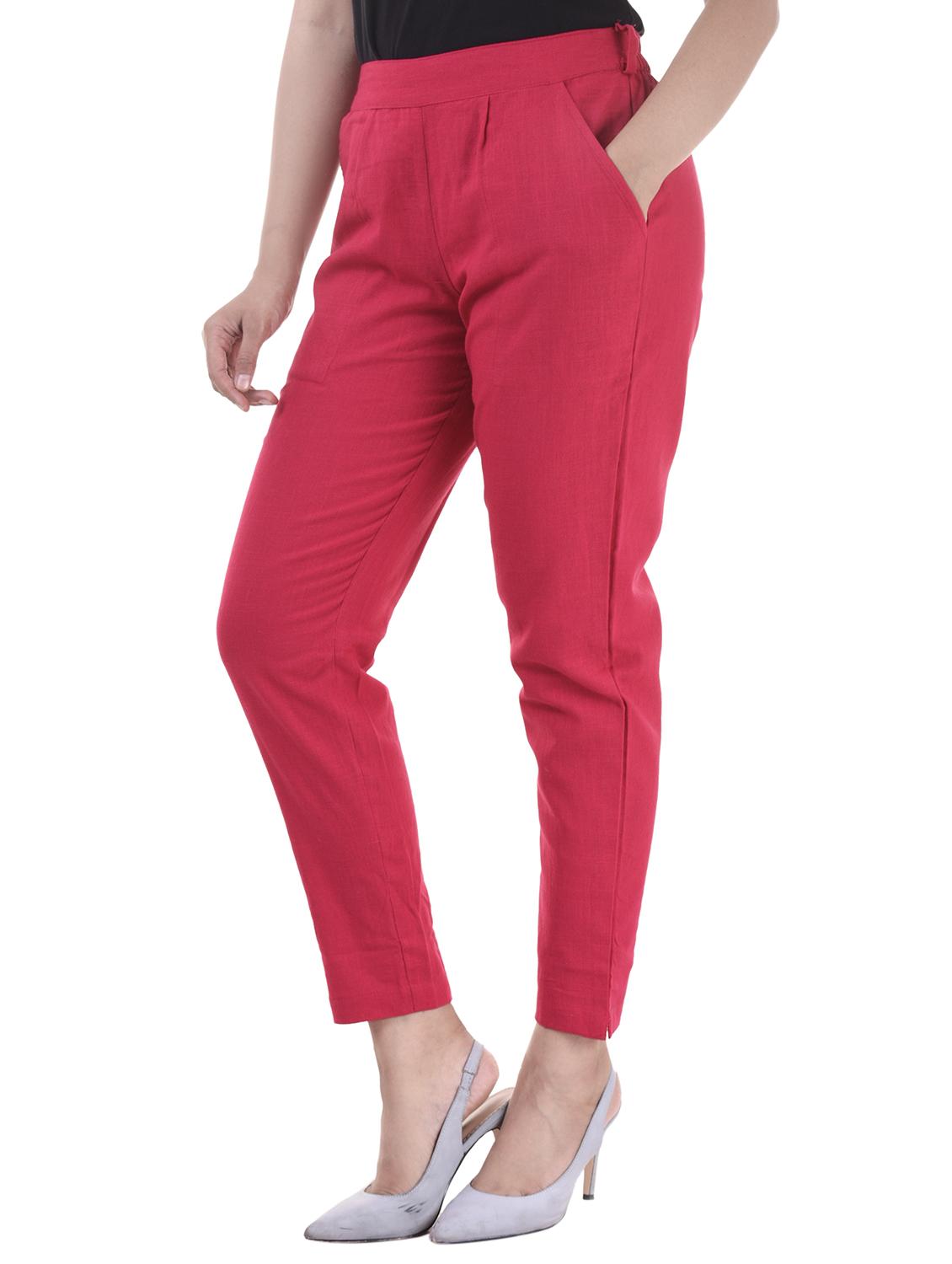 deep pink gathered back trousers - 15784929 - Zoom Image - 2