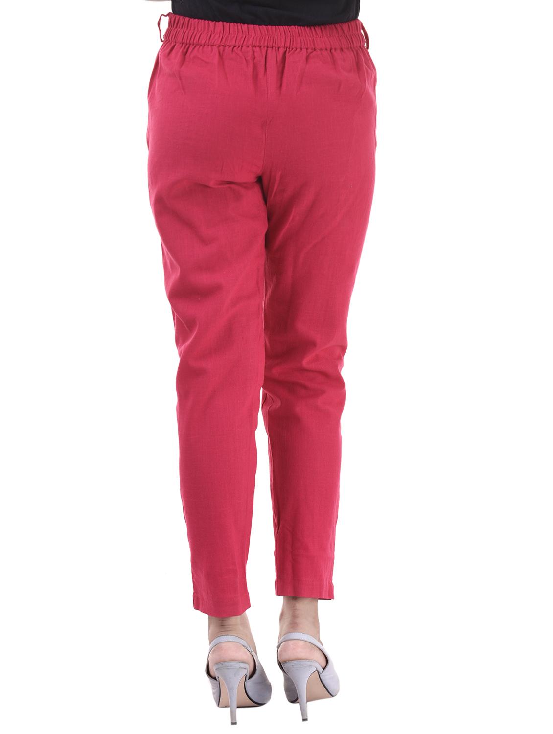 deep pink gathered back trousers - 15784929 - Zoom Image - 3