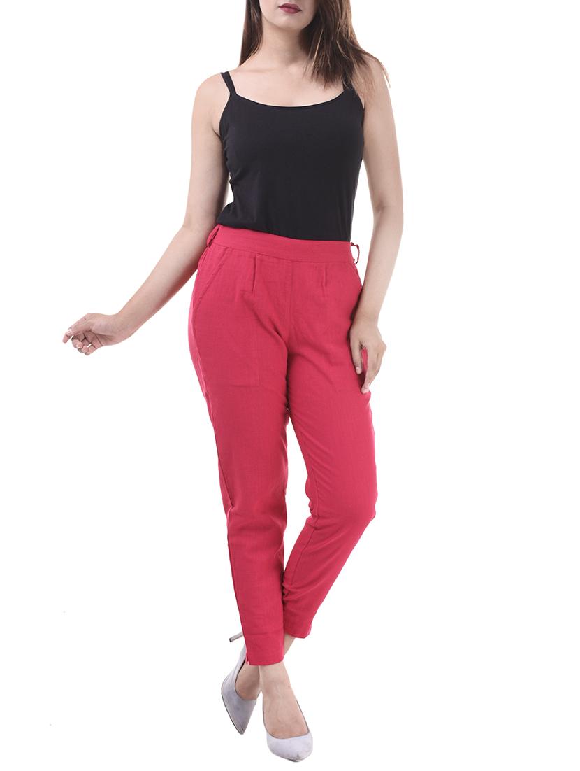 deep pink gathered back trousers - 15784929 - Zoom Image - 4