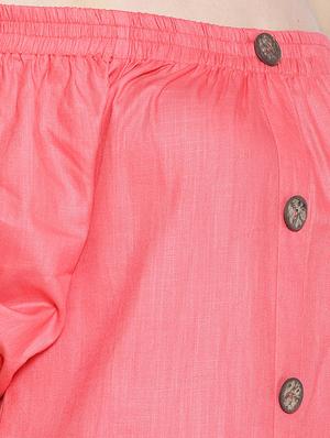 smocked off shoulder button detail dress - 15788605 - Standard Image - 4