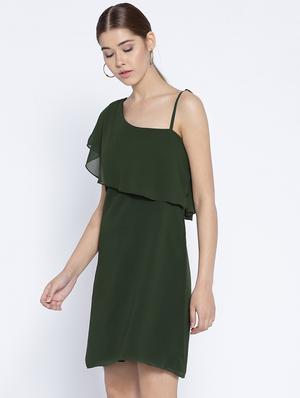 single shoulder overlay shift dress - 15788607 - Standard Image - 2