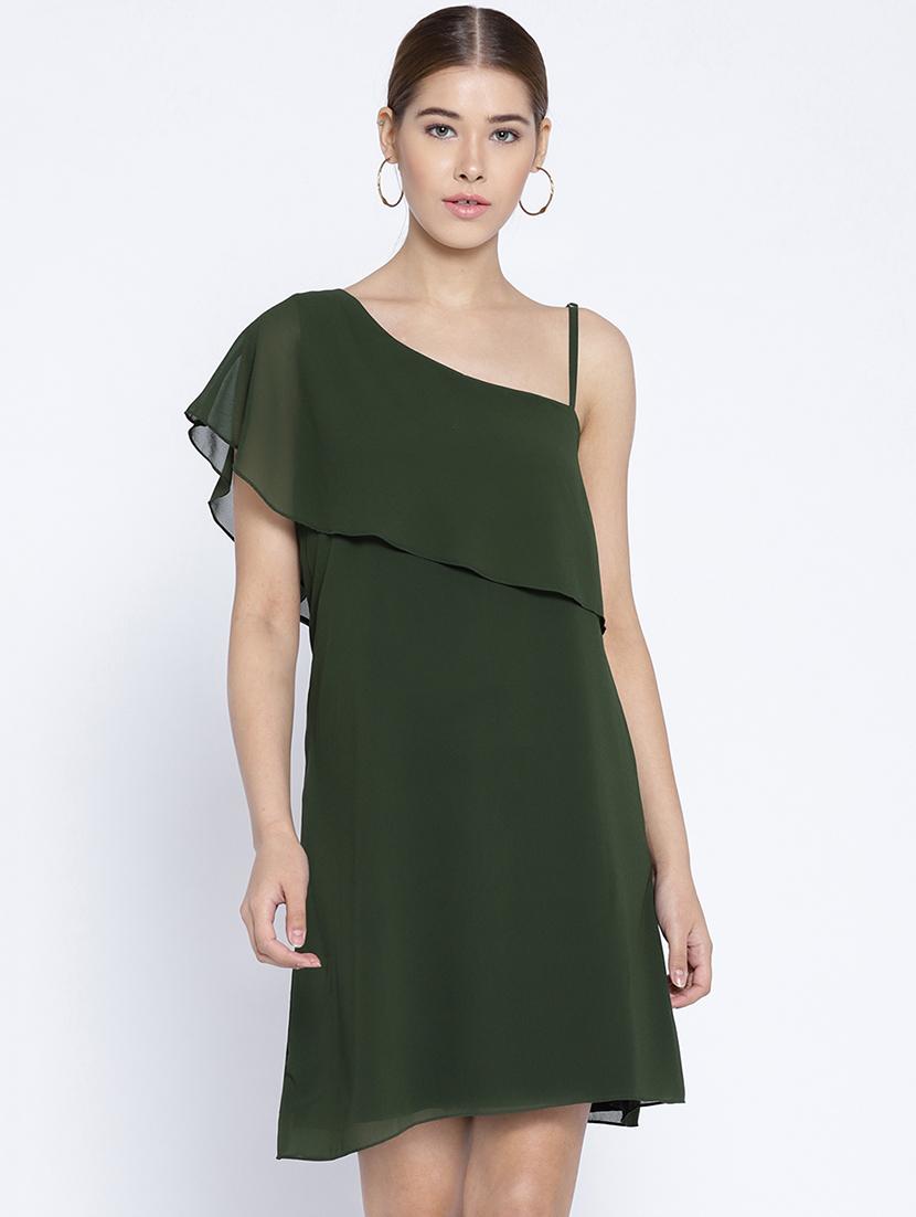 single shoulder overlay shift dress - 15788607 - Zoom Image - 1