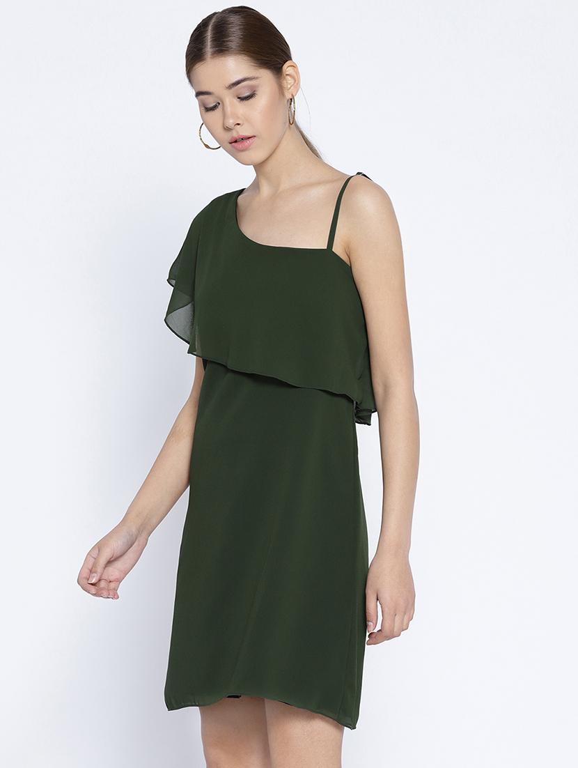 single shoulder overlay shift dress - 15788607 - Zoom Image - 2