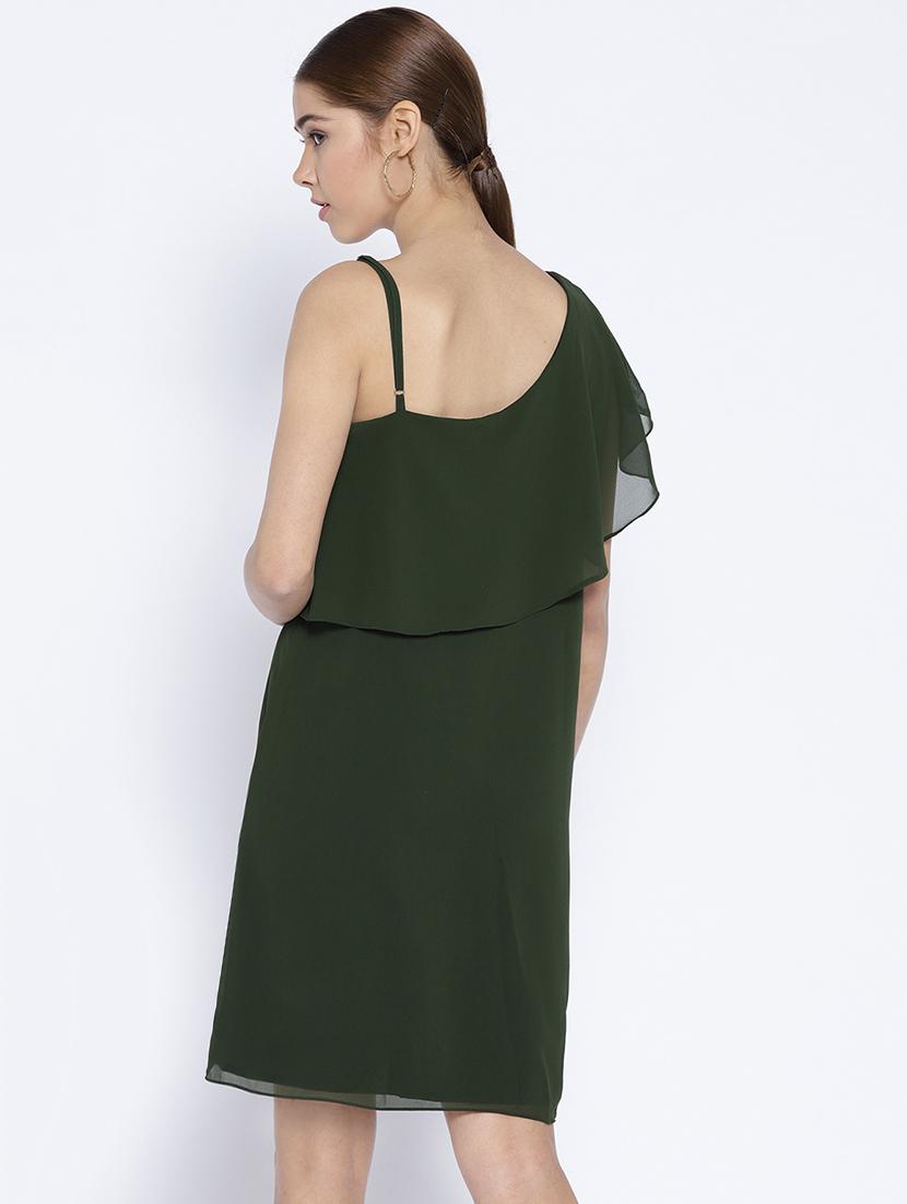 single shoulder overlay shift dress - 15788607 - Zoom Image - 3
