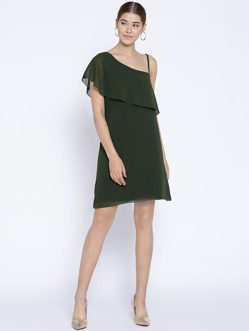 single shoulder overlay shift dress - 15788607 - Zoom Image - 4