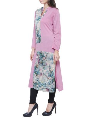 floral printed straight woolen kurta - 15791876 - Standard Image - 2