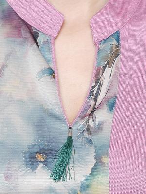 floral printed straight woolen kurta - 15791876 - Standard Image - 4