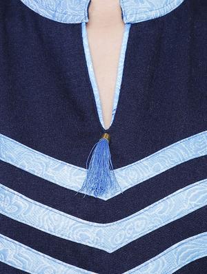 floral asymmetric woolen kurta - 15791897 - Standard Image - 4