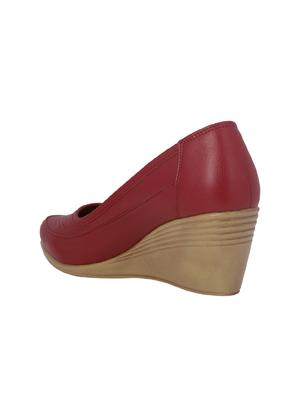 maroon slip on wedges - 15792413 - Standard Image - 3
