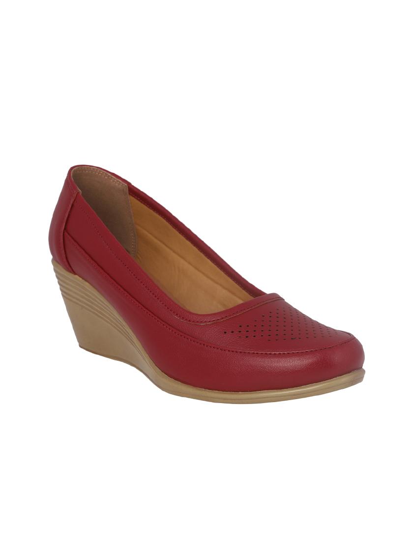 maroon slip on wedges - 15792413 - Zoom Image - 1