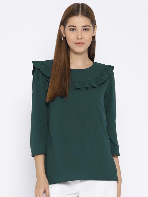 frill detail yoke top - 15792782 - Standard Image - 1