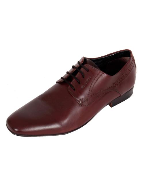 maroon Leather lace-up derbys - 15793254 - Standard Image - 1