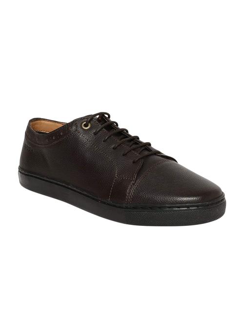 brown Leather lace up sneakers - 15793351 - Standard Image - 1