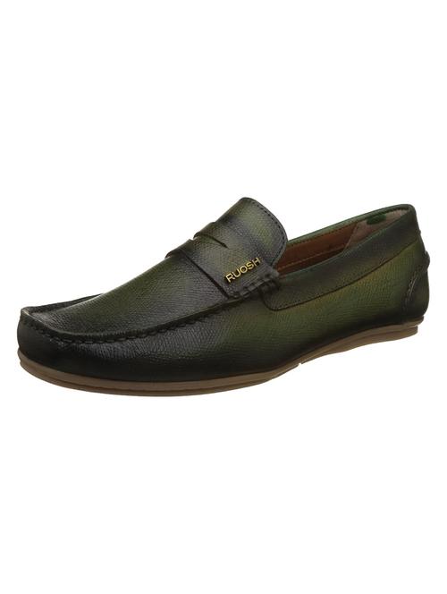 green Leather slip on loafers - 15793399 - Standard Image - 1