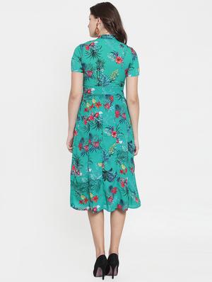 button-up floral flared dress - 15793579 - Standard Image - 3