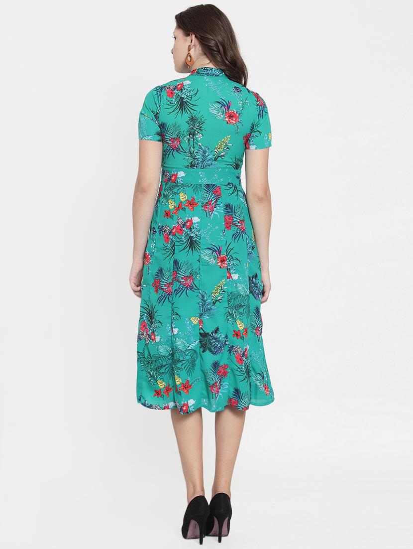 button-up floral flared dress - 15793579 - Zoom Image - 3