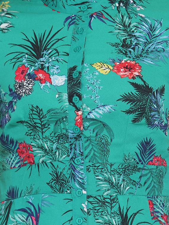 button-up floral flared dress - 15793579 - Zoom Image - 5