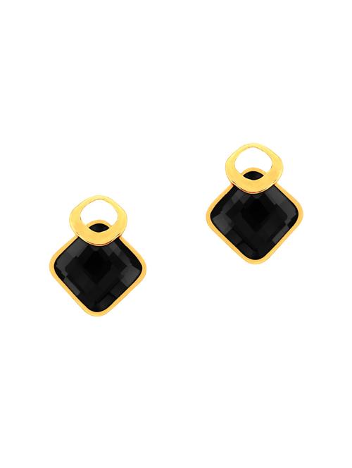 black gold plated drop earring - 15794994 - Standard Image - 1