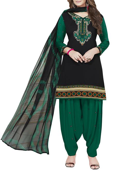 Printed unstitched salwar suit - 15795473 - Very Small Image - 1