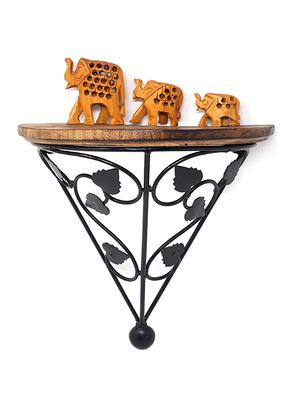 wooden & iron fancy design wall bracket set of 2 - 15795490 - Standard Image - 3