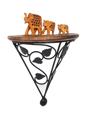 wooden & iron fancy design wall bracket set of 2 - 15795490 - Standard Image - 4