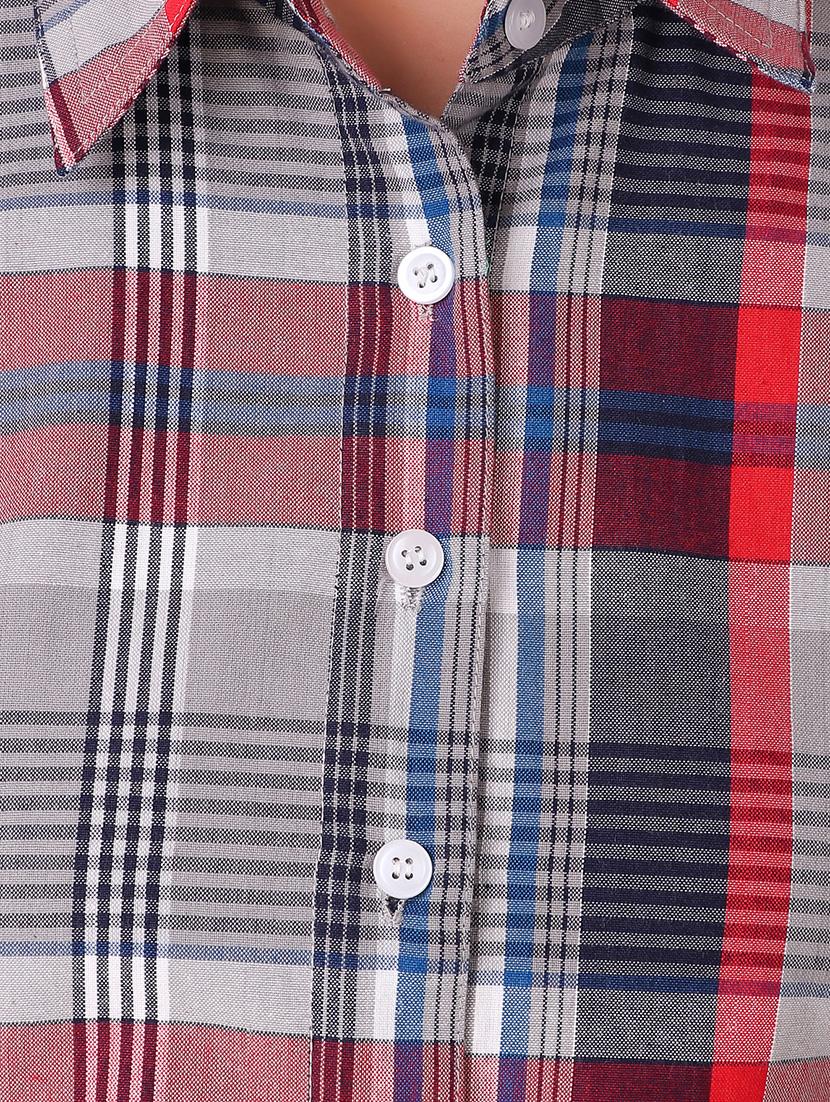 plaid roll tab sleeved shirt - 15795729 - Zoom Image - 5