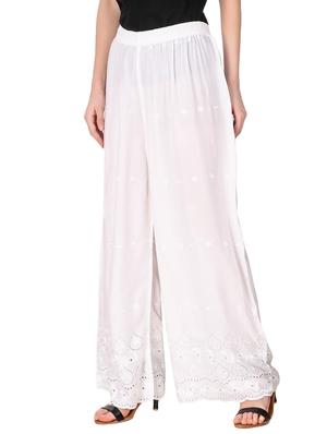 chikankari detail flared palazzo - 15795969 - Standard Image - 2
