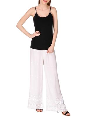 chikankari detail flared palazzo - 15795969 - Standard Image - 4
