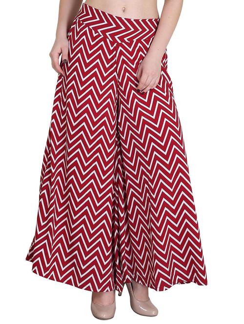 chevron print flared palazzo - 15796319 - Very Small Image - 1