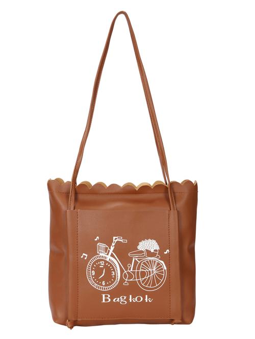 tan leatherette (pu) regular tote - 15796404 - Standard Image - 1