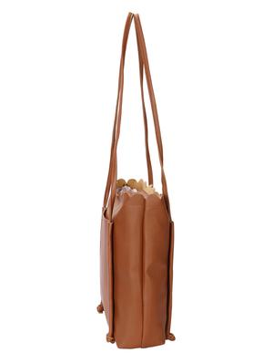 tan leatherette (pu) regular tote - 15796404 - Standard Image - 4