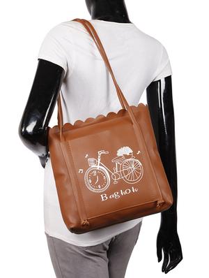 tan leatherette (pu) regular tote - 15796404 - Standard Image - 5