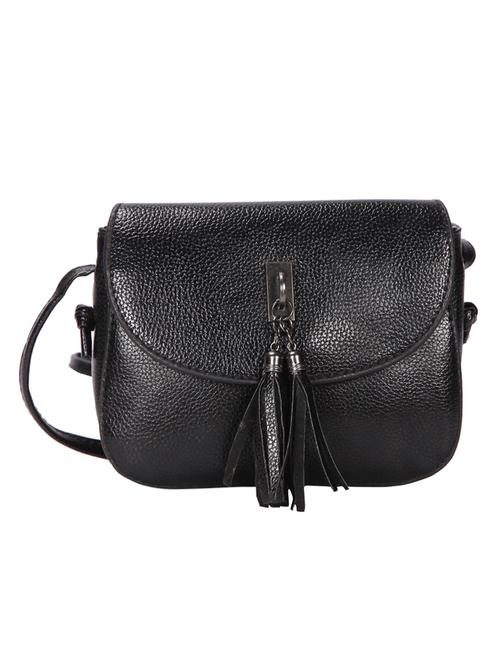 black leatherette (pu) regular sling bag - 15796480 - Very Small Image - 1