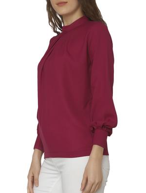 pleated mock neck top - 15797191 - Standard Image - 2